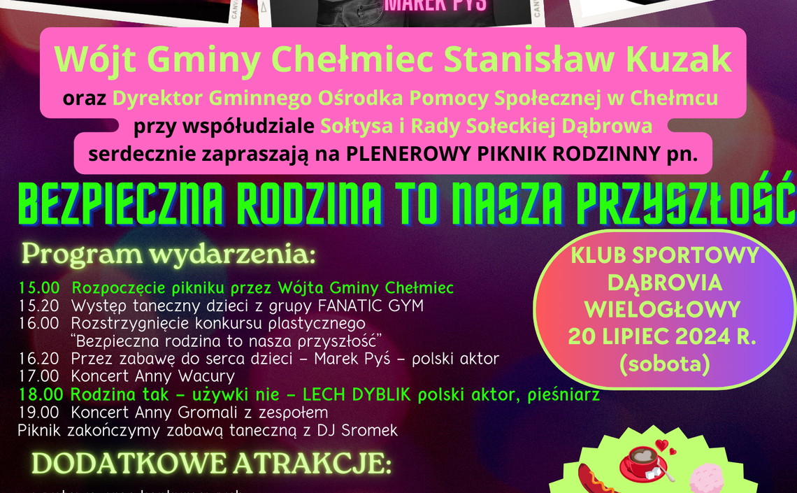 Piknik plenerowy dla mieszkańców Gminy Chełmiec "Bezpieczna rodzina to nasza przyszłość"